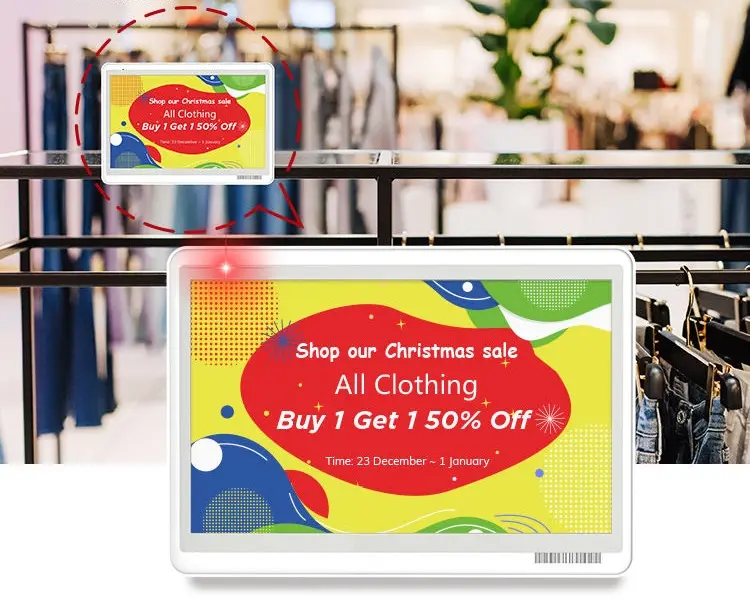 Tag 6 Colors 7.3 Inch Colorful Electronic Shelf Label ESL Price Tag for Retail Supermarket and Meeting Room