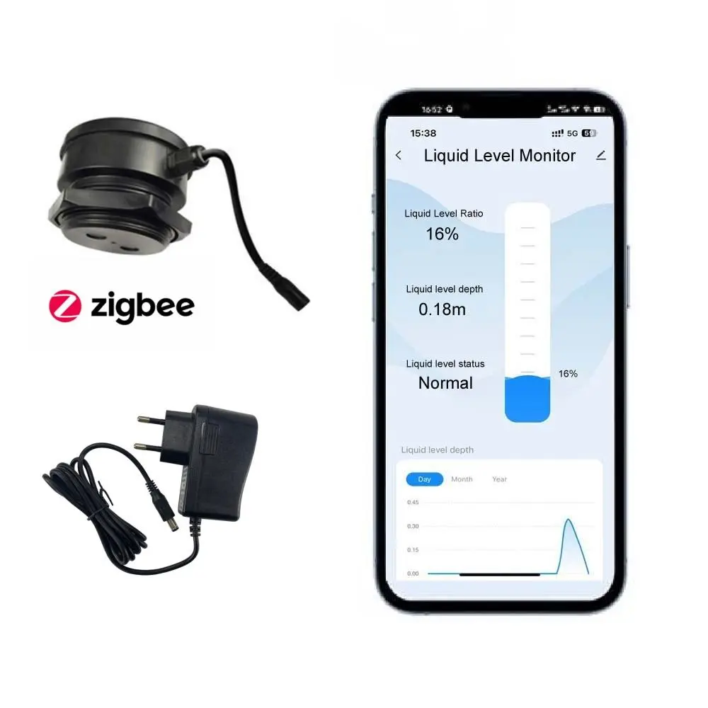 Zigbee Gateway  TLC2206ZB Ultrasonic IP67 Fuel Oil Gas Water Tank Level Monitor Alarm Smart Home Sensor Check