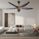 Living Room Hotel Abs Blades Ceiling Fan 56 Inch Remote Control 6 Fan Speed 5 Blade Ceiling Fan