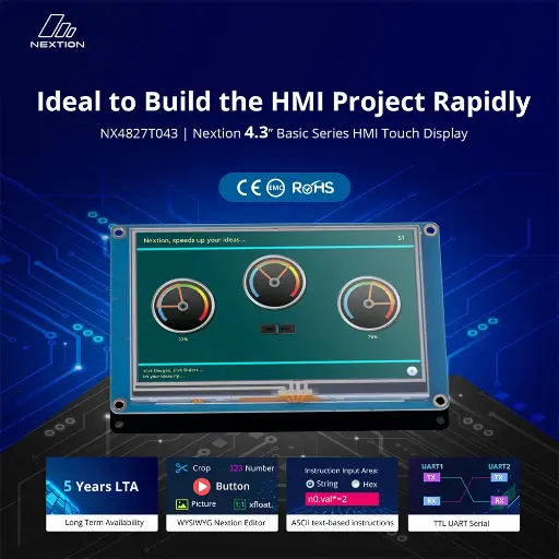 [6920075775914] NX4827T043 – Nextion 4.3” inch Basic Series HMI Touch Display